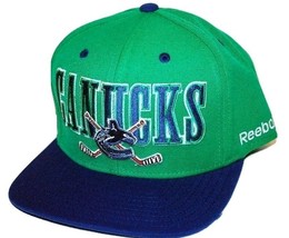 Vancouver Canucks Reebok NHL Cross Stick Logo Snapback Hockey Cap Hat OSFM - £17.91 GBP