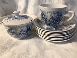 Wedgewood Countryside Cup, Sugar Bowl, and 8 Saucers. Lot. Made in England - £30.36 GBP