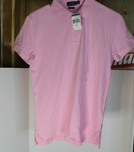 Polo Ralph Lauren Womens The CLASSIC Fit Mesh Polo Shirt Pink Pony White S - £43.60 GBP