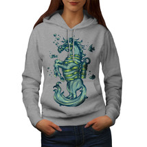 Wellcoda Scuba Diving Horse Womens Hoodie, Fantasy Casual Hooded Sweatshirt - £29.06 GBP