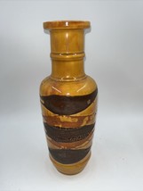 Haeger Art Pottery Earth Wrap Volcanic Lava Orange Peel Glaze Vase 12 1/... - $60.94