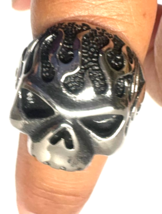 Ghost Rider Flaming Skull Mens Stainless Steel Size 10 Ring NEW - $462.37 MXN