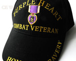 PURPLE HEART COMBAT VETERAN UNITED STATES EMBROIDERED BASEBALL CAP HAT - £9.37 GBP