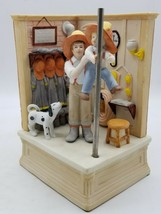 Vintage Enesco Treasured Memories Fireman w/Backdrop Musical &quot;Light My Fire&quot; - £30.95 GBP