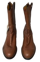 Vintage Justin Cowboy Boots Brown Leather USA Made Men 7D Women 9 NWT image 3