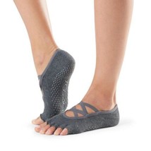 toesox Grip Pilates Barre Socks – Non Slip Elle Half Toe for Yoga &amp; Ballet, - £14.94 GBP