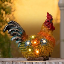 Garden Outdoor Decor Solar Light Chicken Rooster Decor Garden Statue Gif... - $65.16