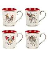 4 Asst 17oz Colorful Funky Farm Animal Design Mugs - $63.36