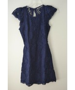 Alejandra Sky Womens Lace Navy Blue Dress Fit &amp; Flare Sz L NWT - $47.54 CAD