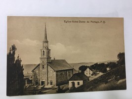 Eglise-Notre-Dame postcard antique Montreal Quebec Canada Portage Etched Unused - £57.13 GBP