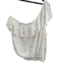 Hippie Rose Embroidered Hearts One Shoulder Blouse Size Medium New - £7.64 GBP