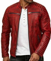Raden Vintage 1980s Biker Tingle Red Leather Jacket Size - S/M/L/XL/XXL - $198.00+