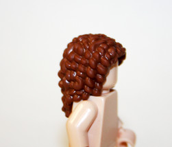 Minifigure Brown Long Curly Hair Piece Custome - $4.16