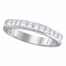Authenticity Guarantee 
14k White Gold Womens Princess Diamond 4mm Wedding Ba... - £1,154.06 GBP
