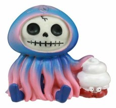 Ebros Jelly Furrybones Figurine 3&quot;L Jellyfish With White Hermit Crab Skeleton - £11.84 GBP