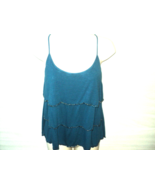 American Eagle Outfitters Women&#39;s Tank Top Size L Teal Blue Beaded Layer... - £10.63 GBP