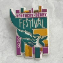 1989 Kentucky Derby Festival Pegasus Parade Horse Racing Plastic Lapel Hat Pin - £4.67 GBP