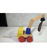 Vintage Wood Crane Pull Toy - $7.80