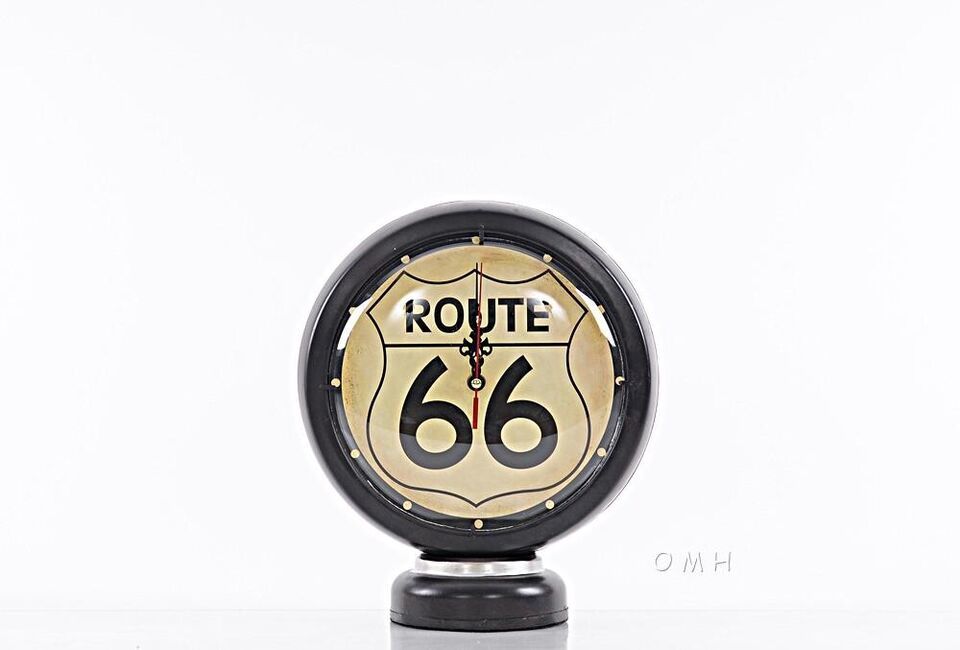 Primary image for Clock Route 66 Round Metal Hand-Painted Battery Not Included Quartz Movement