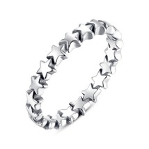 100% Authentic 925 Sterling Silver 6 Style Stackable Party Stars Rings For Women - £16.21 GBP