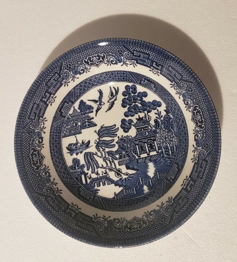 (1) Churchill China Blue Willow Coupe Soup Bowl Georgian Shape Made in E... - $29.69