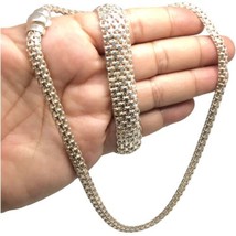 vintage sterling silver milor bracelet 7.5” and italy necklace 16.5”  51... - £155.31 GBP