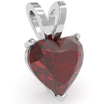 Lab-Created Ruby Heart Solitaire Pendant In 14k White Gold - £159.58 GBP
