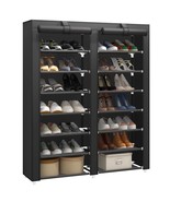 7-Tier Shoe Rack With Dustproof Cover Shoe Storage Organizer Closet Shoe... - £36.57 GBP