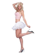 FORUM SEXY 10&quot; WHITE MICRO MINI CRINOLINE SLIP PETTICOAT TUTU ONE SIZE 6... - $268.15 MXN