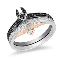 Enchanted Disney Ring, Fine Jewelry 1/4CTTW White &amp; Black Simulated Diamond Ring - £97.21 GBP