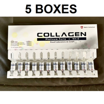 5 Box Liquid BioCell Collagen platinum forte Vit C ascorbic acid CO ENZYME Q10 - £237.89 GBP