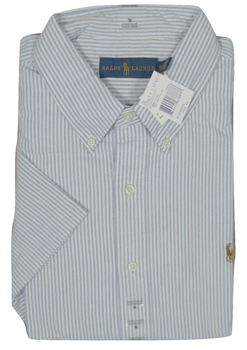 NEW Polo Ralph Lauren Oxford Shirt! Sm Blue/White Heavier Weight Short S... - $44.99