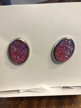 Pink Gem Crystal Look Cufflinks + Free Box New Lots of bling - $14.85