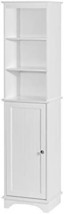 Spirich Home Tall Slim Cabinet, Free Standing Linen Tower, White, Freestanding - £97.24 GBP