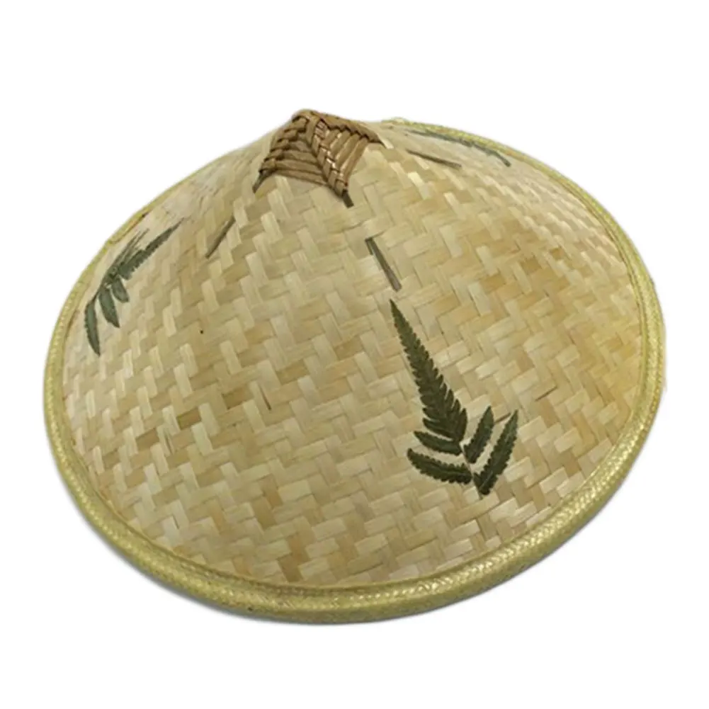 Straw bamboo sun hat cone farmer fishing hat sunshade rainproof hand woven adult travel thumb200