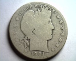 1901-S Barber Half Dollar About Good / Good AG/G Nice Original Coin Bobs Coins - $68.00