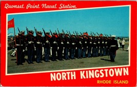 Vtg Postcard, Marine Color Guard, Quonset Point Naval Air Satation, N. Kingstown - £4.56 GBP