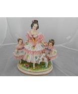 VOLKSTEDT DRESDEN FIGURINE PORCELAIN LACE mother daughters goat GERMANY - £581.48 GBP
