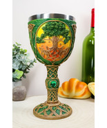 Large Celtic Cosmic Sacred Tree of Life &amp; Creation 8oz Wine Goblet Chali... - $492.62 MXN