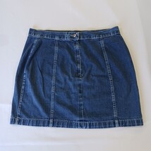 Venezia Jeans Women’s Blue Denim Mini Skirt Measured Waist 36" image 8
