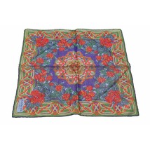 Lanvin Multicolor Flowers Square Floral Scarf Small Foulard - $54.45