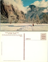 California Yosemite National Park Half Dome Snow Trees Deer Fog Vintage Postcard - £7.35 GBP