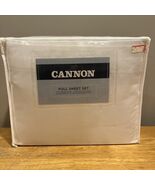 Cannon Full Sheet Set White 100% Cotten Sateen 240 Thread Count NOS Sears - €33,99 EUR
