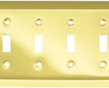 BRAINERD 126530 Stamped Steel Round Quad Toggle Switch Wall Plate / Swit... - $15.35