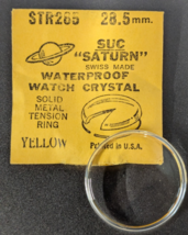 NEW SUC SATURN YELLOW TENSION RING ROUND ACRYLIC WATCH CRYSTAL WATERPROO... - $12.86