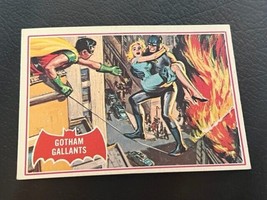 Batman Robin Joker Card 1966 Periodical Topps DC Comics 15A Gotham Gallants fire - £15.48 GBP