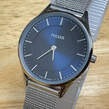 Pulsar Quartz Watch VX50-X294 Women Silver Blue Mesh Steel Japan Movt New Batter - £21.27 GBP