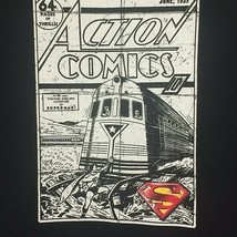 Superman Action Comics Men&#39;s Large Black Retro T-Shirt - $16.65