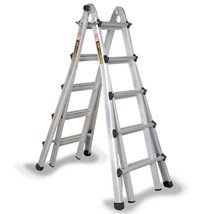 MetalTech Ladders 5-in-1 21-ft. Aluminum Telescoping Multi-Position Step 300 LBS - £202.40 GBP