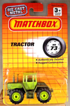 1990 Matchbox MB73 Die-Cast Metal TRACTOR Green w/Rubber Tire Green Orig... - $18.00